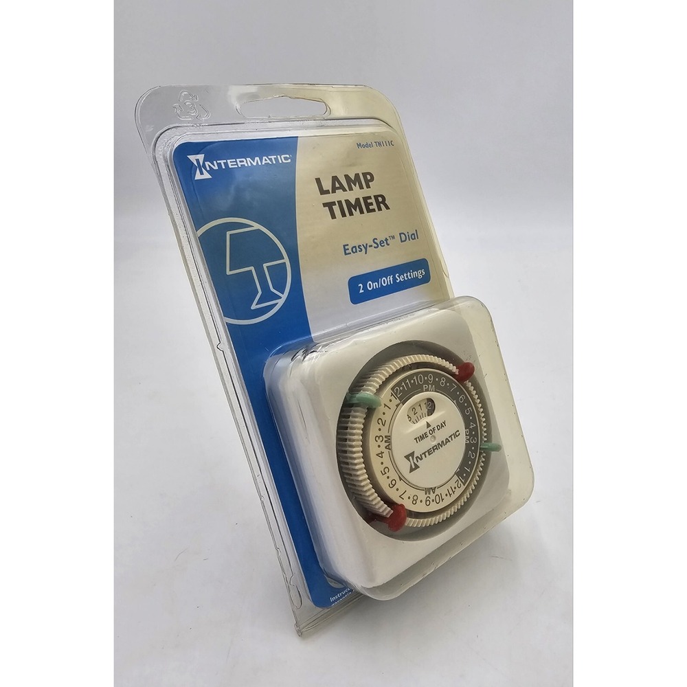 Intermatic Lamp Timer TN111C 2 On/Off Settings Easy-Set Dial Heavy Duty Load